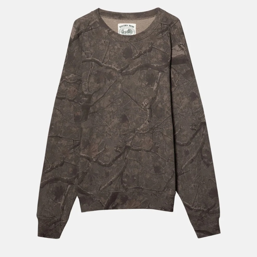 Dairy boy river camo crewneck